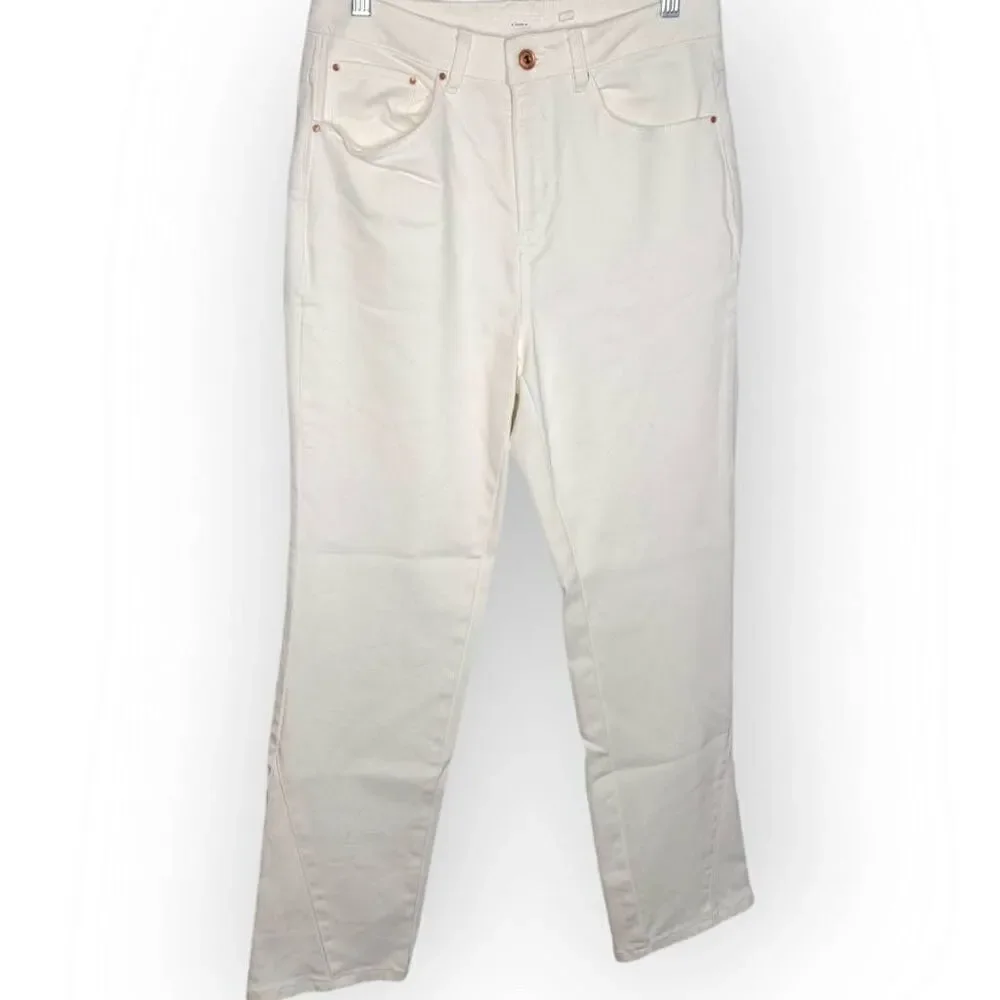 A Loves A Women's High Waist Straight Leg Cropped Jeans in White size 29
